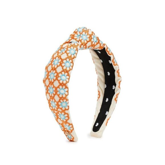 Lele Sadoughi Marigold Embroidered Knotted Women’s Headband - ORANGE - Picture 2 of 7
